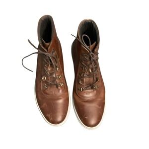 Rare HELM Boots Men's Lace-up Brown Leather Sneaker Boots